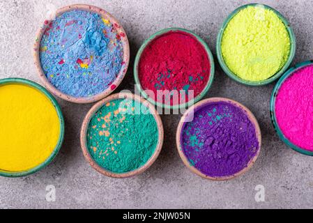 Gulal Colors für das Indian Holi Festival Stockfoto