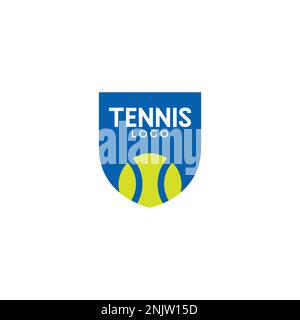 Modernes Profi-Tennis-Turnier-Logo mit Ball. Sportabzeichen für Mannschaft, Meisterschaft oder Liga. Vektordarstellung Stock Vektor