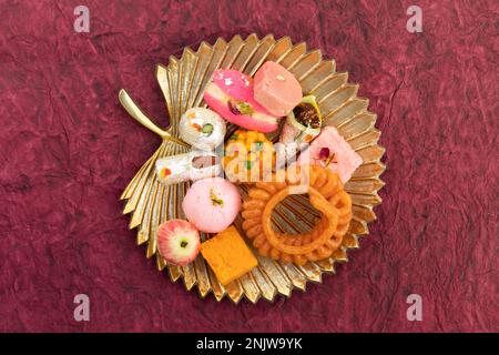 Der Indische Mithai Imarti Heißt Auch Amitti, Amriti, Emarti, Omritti, Jahangir, Jhangiri, Jaangiri ist Spiral Jalebi, wie Mithai es auf Holi, Diwali, R genossen hat Stockfoto