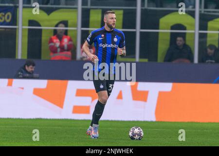 Mailand, Italien - februar 22 2023 - Inter-Porto Champions League - Skriniar milan f.c internazionale Stockfoto