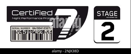 Cyberpunk-Aufkleber. Vektoraufkleber, Etikett im futuristischen Stil. Zeichen, Aufschriften und Symbole des GGB. Stock Vektor