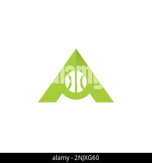 Logo-Design mit Buchstabe A für Tennisball. Beginnen Sie Mit Einem Logo Stock Vektor