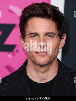 Westwood, Usa. 22. Februar 2023. WESTWOOD, LOS ANGELES, KALIFORNIEN, USA - FEBRUAR 22: Der amerikanische Schauspieler James Marsden trifft am 22. Februar 2023 auf der Premiere von STARZ's „Party Down“ Season 3 in Los Angeles im Regency Bruin Theatre in Westwood, Los Angeles, Kalifornien, USA ein. (Foto: Xavier Collin/Image Press Agency) Kredit: Image Press Agency/Alamy Live News Stockfoto