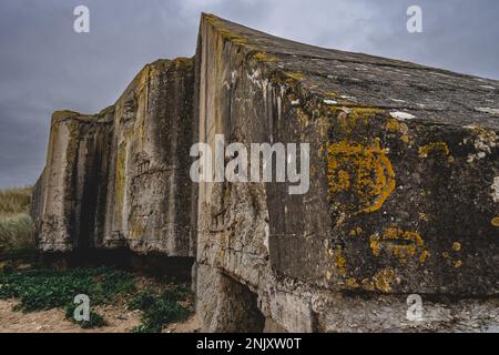 Alte deutsche Bunker in Utah Beach, Frankreich. Stockfoto