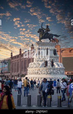 Kali Mata Mandir ist ein hinduistischer Tempel in Amritsar, Punjab, Indien. Es ist der Göttin Kali gewidmet, die eine wilde Form der Göttin Durga ist. Stockfoto