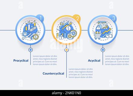 Attribute von Wirtschaftsindikatoren umkreisen Infografik-Vorlage Stock Vektor