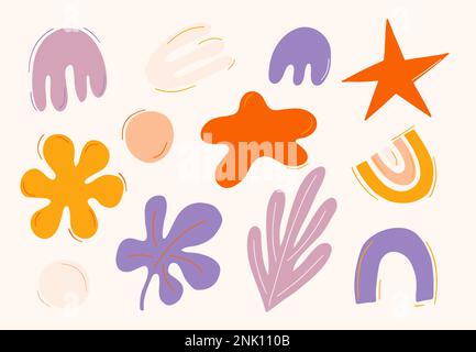 Ein Satz handgezeichneter organischer Formen Stock Vektor