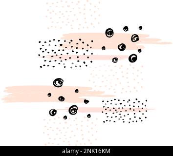 Handgezeichnetes Hipster-Muster im Vektor. Stylische geometrische Pinselstriche Fantasy-Druck. Speed Style-Kunst mit neutralem Hintergrund. Stock Vektor