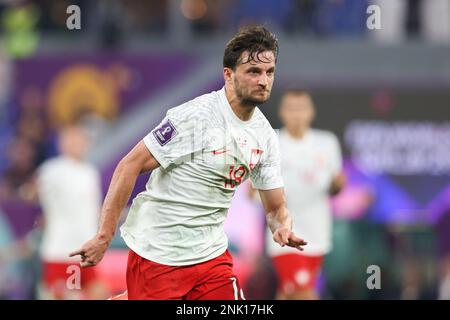 Bartosz Bereszynski aus Polen in Aktion während des FIFA-Weltmeisterschafts-Qatar-2022-Spiels zwischen Mexiko und Polen im Stadium 974. Endstand: Mexiko 0:0 Polen. Stockfoto