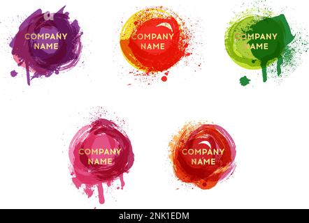 Vektor - Aquarellhintergrund. Echte Aquarelltextur. Wasserfarben und Punkte Textur. Handgezeichneter künstlerischer Hintergrund.Paint Splat Set.Paint Splas Stock Vektor