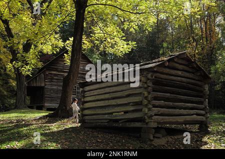 Hütten im Great Smoky Mountains National Park, Tennessee. Stockfoto