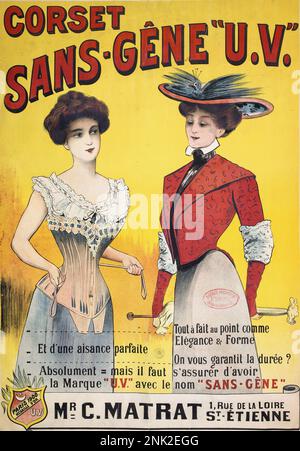 Viktorianisches Poster zur Illustration von Werbeanzeigen für Herren- und Damenbekleidung, ca. 1899 Stockfoto