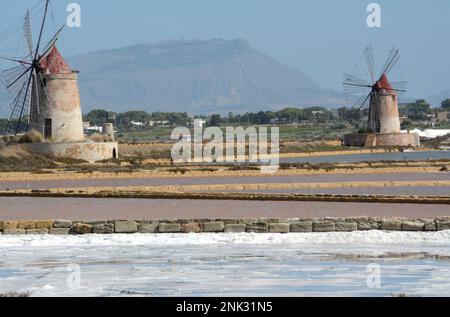 Die Naturschutzinseln Stagnone di Marsala sind ein Naturschutzgebiet in der Gemeinde Marsala, in der kostenlosen Munici Stockfoto