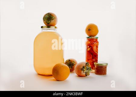 Orangefarbenes Stillleben Stockfoto