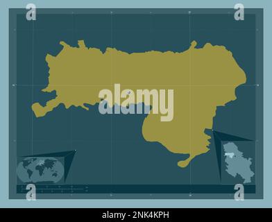 Sremski, Bezirk Serbien. Durchgehende Farbform. Eckkarten für zusätzliche Standorte Stockfoto