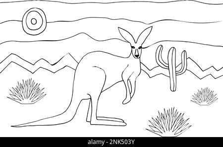 Känguru-Vektor-Farbseite Stock Vektor
