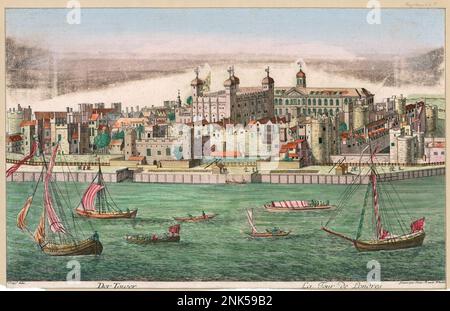 Tower of London England, Vintage Illustration aus dem 17. Jahrhundert Stockfoto