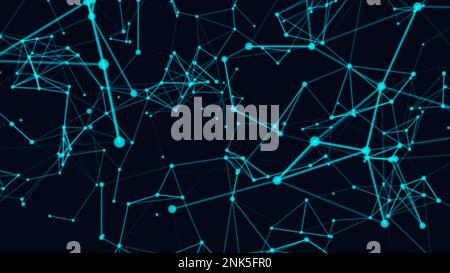 Abstrakte geometrische Plexus-Himmelblau-Formen. Abstrakte Technologie und wissenschaftlicher Hintergrund. 3D-Vektordarstellung. Stockfoto