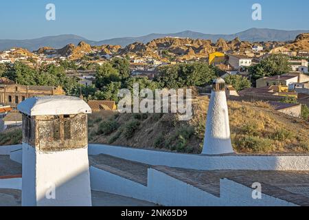 Höhlenwohnungen in Troglodyten Guadix Stockfoto