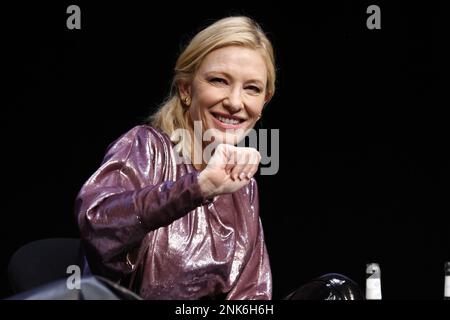 Cate Blanchett nimmt am 23. Februar 2023 am Talent Campus Panel Talk der HAU Hebbel am Ufer in Berlin Teil. Stockfoto