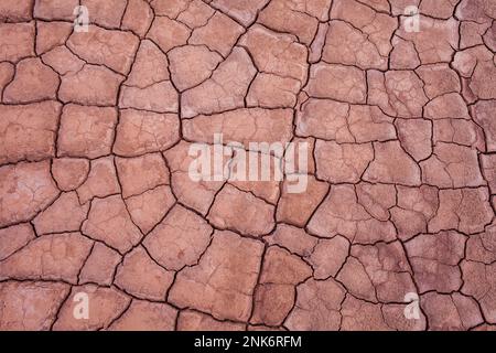 Detail, trockene rissige Boden, im Valle De La Muerte (Tal des Todes), Atacama-Wüste. Region de Antofagasta. Chile Stockfoto