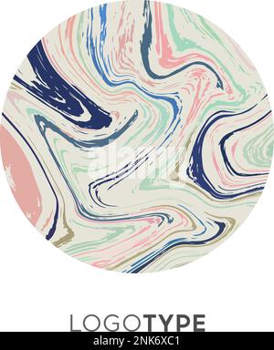 Abstraktes Vector Marble Logo Markendesign-Vorlage Für Unternehmen. Leuchtendes Logo, Logo, Schild, Symbol. Hochwertiger exklusiver Print. Stock Vektor