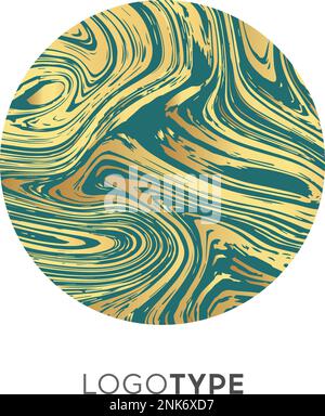 Abstraktes Vector Marble Logo Markendesign-Vorlage Für Unternehmen. Leuchtendes Logo, Logo, Schild, Symbol. Hochwertiger exklusiver Print. Stock Vektor