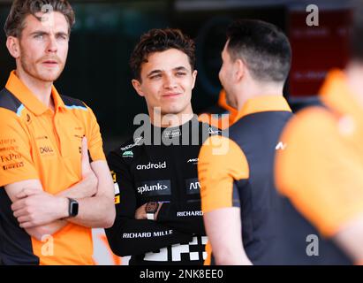 NORRIS Lando (gbr), McLaren F1 Team MCL60, Portrait während der Formel 1 Armco-Vorsaison-Tests 2023 der FIA Formel 1-Weltmeisterschaft 2023 vom 23. Bis 25. Februar 2023 auf der Bahrain International Circuit in Sakhir, Bahrain – Foto-DPPI Stockfoto