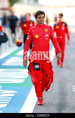 SAINZ Carlos (SPA), Scuderia Ferrari SF-23, Porträt während der Formel 1 Armco-Vorsaison-Tests 2023 der FIA Formel-1-Weltmeisterschaft 2023 vom 23. Bis 25. Februar 2023 auf der Bahrain International Circuit, in Sakhir, Bahrain – Foto-DPPI Stockfoto