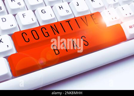 Konzeptionelle Bildunterschrift kognitive Vorurteile. Internet-Konzept psychologische Behandlung psychischer Störungen Stockfoto