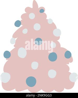 Pinkfarbene Vektorzeichnung mit Weihnachtsbaum. Stock Vektor