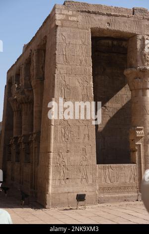 Tempel von Horus und Hathor in Edfu in Ägypten Stockfoto