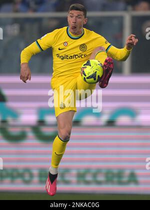 GENUA - Robin Gosens vom FC Internazionale Milano während der italienischen Serie Ein Spiel zwischen UC Sampdoria und FC Internazionale Mailand im Luigi Ferraris Stadion am 13. Februar 2023 in Genua, Italien. AP | niederländische Höhe | GERRIT VON KÖLN Stockfoto
