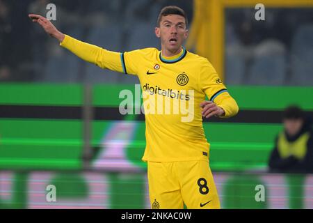 GENUA - Robin Gosens vom FC Internazionale Milano während der italienischen Serie Ein Spiel zwischen UC Sampdoria und FC Internazionale Mailand im Luigi Ferraris Stadion am 13. Februar 2023 in Genua, Italien. AP | niederländische Höhe | GERRIT VON KÖLN Stockfoto