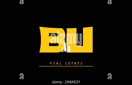 Immobilienbriefe Initialen Monogramm Logo BU , UB Stock Vektor