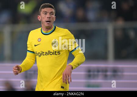 GENUA - Robin Gosens vom FC Internazionale Milano während der italienischen Serie Ein Spiel zwischen UC Sampdoria und FC Internazionale Mailand im Luigi Ferraris Stadion am 13. Februar 2023 in Genua, Italien. AP | niederländische Höhe | GERRIT VON KÖLN Stockfoto