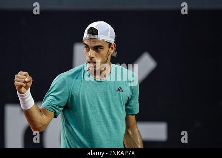 Rio De Janeiro, Brasilien. 23. Februar 2023. RJ - Rio de Janeiro - 02/23/2023 - RIO OPEN 2023 - spanischer Tennisspieler Bernabe Zapata Miralles während eines Spiels gegen den argentinischen Tennisspieler Francisco Cerundolo auf dem Zentralplatz des Jockey Club Brasileiro, für die Rio Open 2023 ATP 500, Bühne der weltweiten Rennstrecke Tennis, Diesen Donnerstag (23 Uhr). Foto: Thiago Ribeiro/AGIF/Sipa USA Guthaben: SIPA USA/Alamy Live News Stockfoto