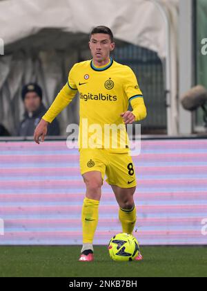 GENUA - Robin Gosens vom FC Internazionale Milano während der italienischen Serie Ein Spiel zwischen UC Sampdoria und FC Internazionale Mailand im Luigi Ferraris Stadion am 13. Februar 2023 in Genua, Italien. AP | niederländische Höhe | GERRIT VON KÖLN Stockfoto