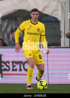 GENUA - Robin Gosens vom FC Internazionale Milano während der italienischen Serie Ein Spiel zwischen UC Sampdoria und FC Internazionale Mailand im Luigi Ferraris Stadion am 13. Februar 2023 in Genua, Italien. AP | niederländische Höhe | GERRIT VON KÖLN Stockfoto