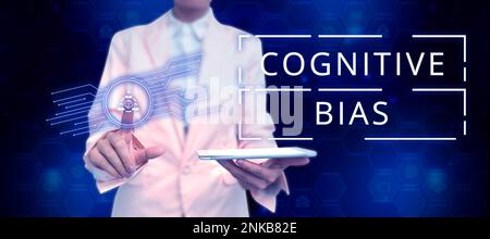 Konzeptionelle Darstellung kognitiver Vorurteile. Begriffliche photopsychologische Behandlung psychischer Störungen Stockfoto