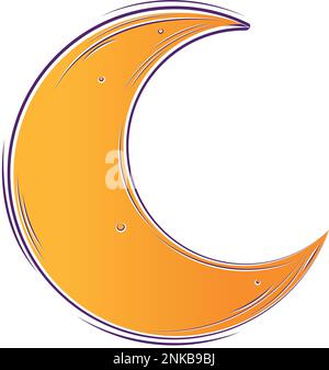 Isolierte farbige Skizze eines Mond-arabischen Vektors Stock Vektor