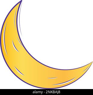 Isolierte farbige Skizze eines Mond-arabischen Vektors Stock Vektor