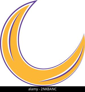 Isolierte farbige Skizze eines Mond-arabischen Vektors Stock Vektor