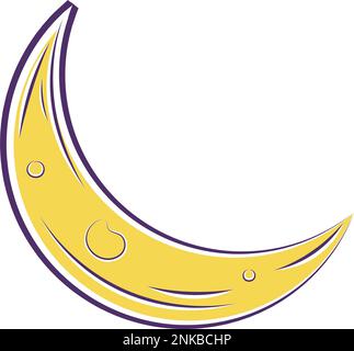 Isolierte farbige Skizze eines Mond-arabischen Vektors Stock Vektor