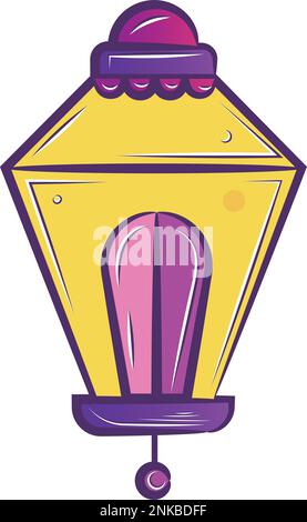 Isolierte Farbskizze des arabischen Lampenvektors Stock Vektor