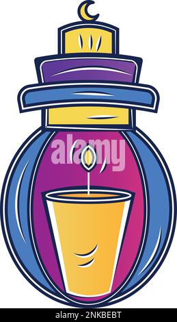 Isolierte farbige Skizze einer Glühbirne mit einem Kerzenvektor Stock Vektor