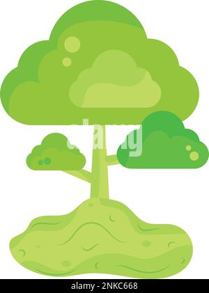 Isolierter farbiger grüner Baumstruktursymbol Vektor Stock Vektor