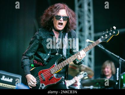 The Voice of Rock Glenn Hughes tritt live auf der Bühne auf Stockfoto