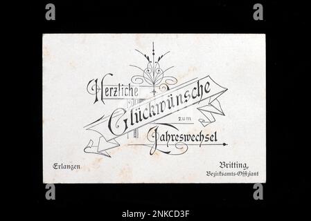 Grußkarte ca. 1900, Originalgröße 11, 8 cm x 7, 5 cm, Bayern, Deutschland Stockfoto