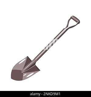 Gartenwerkzeugschaufel aus Metall in der Vektordarstellung für Flachtechnik Stock Vektor